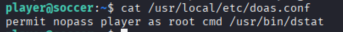 Soccer - doas config file