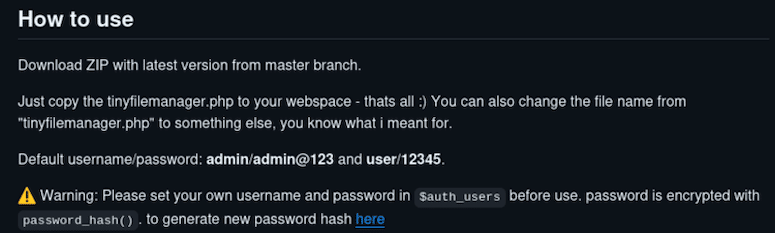 Soccer - Tiny Github repo default credentials